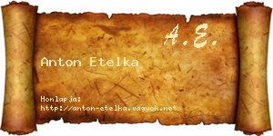 Anton Etelka névjegykártya